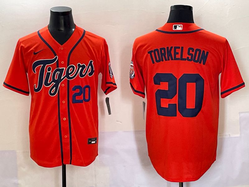 Men 2025 Detroit Tigers #20 Torkelson Orange Game Nike MLB Jersey style 2->detroit tigers->MLB Jersey
